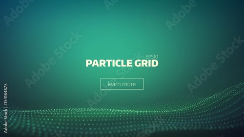 particle grid abstract background. Technology minimal backdrop for presentation. Cyber wave