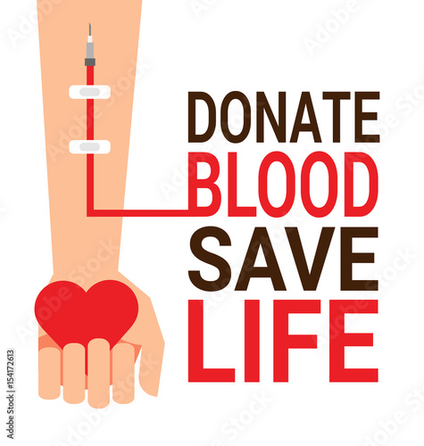 Hand of blood donor with heart for World Blood Donor Day