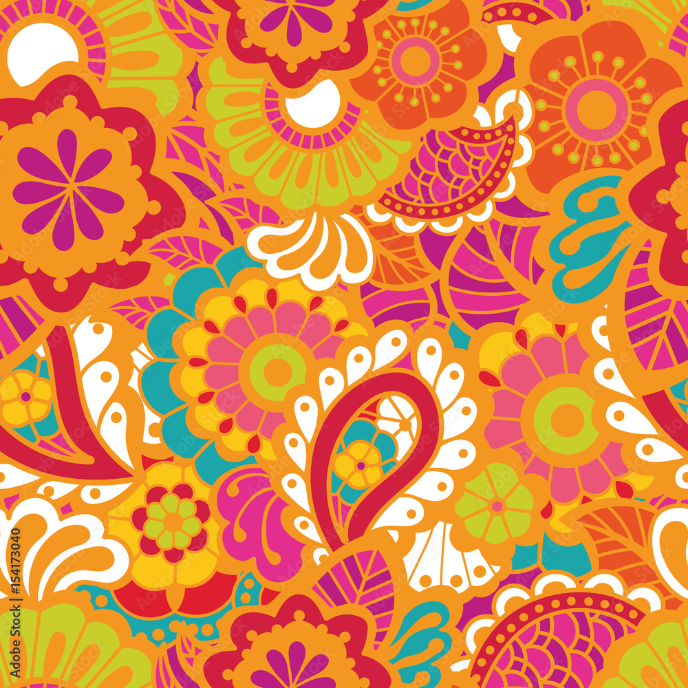Fototapeta premium Paisley seamless colorful pattern