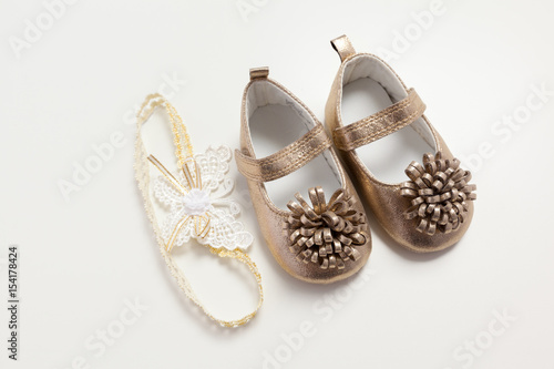 Baby shoes isolated on the white background