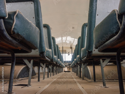 inside of abandoned bus
