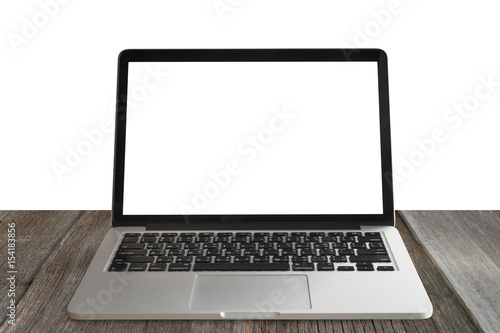 Fototapeta Naklejka Na Ścianę i Meble -  Blank Laptop with white screen