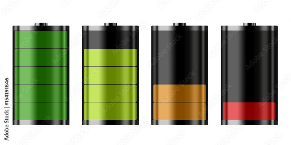 Four different battery levels Four different battery levels