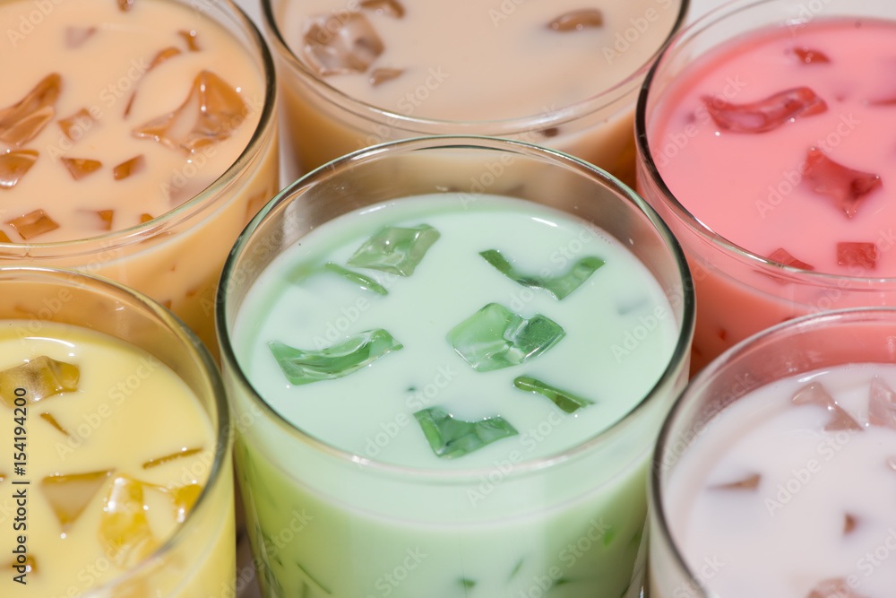 Bubble tea. Homemade Various Milk Tea with Pearls on wooden table. Bubble tea. Homemade Various Milk Tea with Pearls on wooden table.