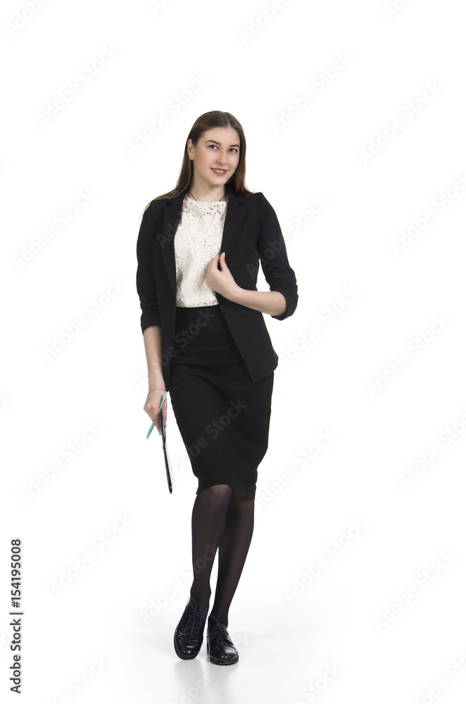 Young smiling girl . The business style. Young smiling girl . The business style.