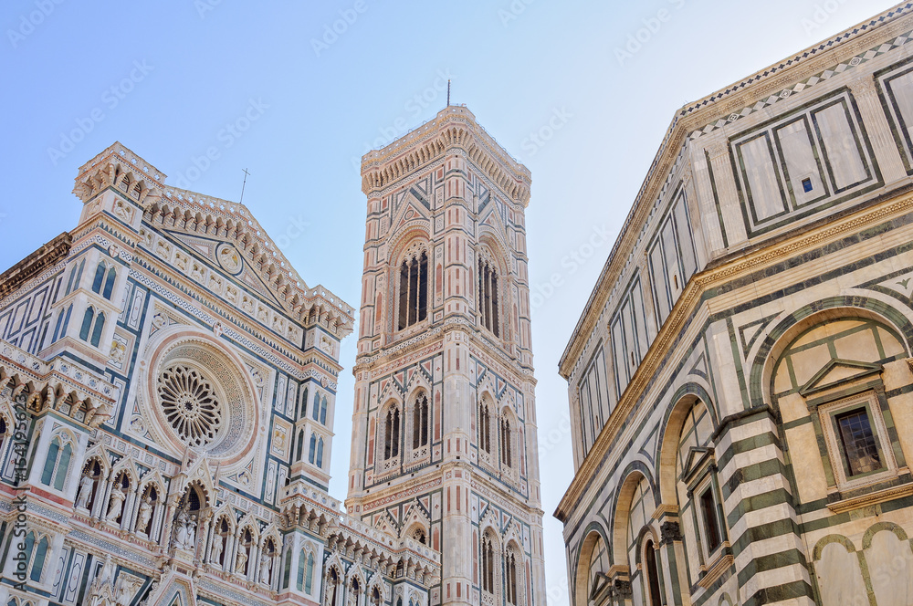 Cathedral (Duomo), Bell Tower (Campanile) and Baptistery (Battistero) - Florence, Tuscany, Italy