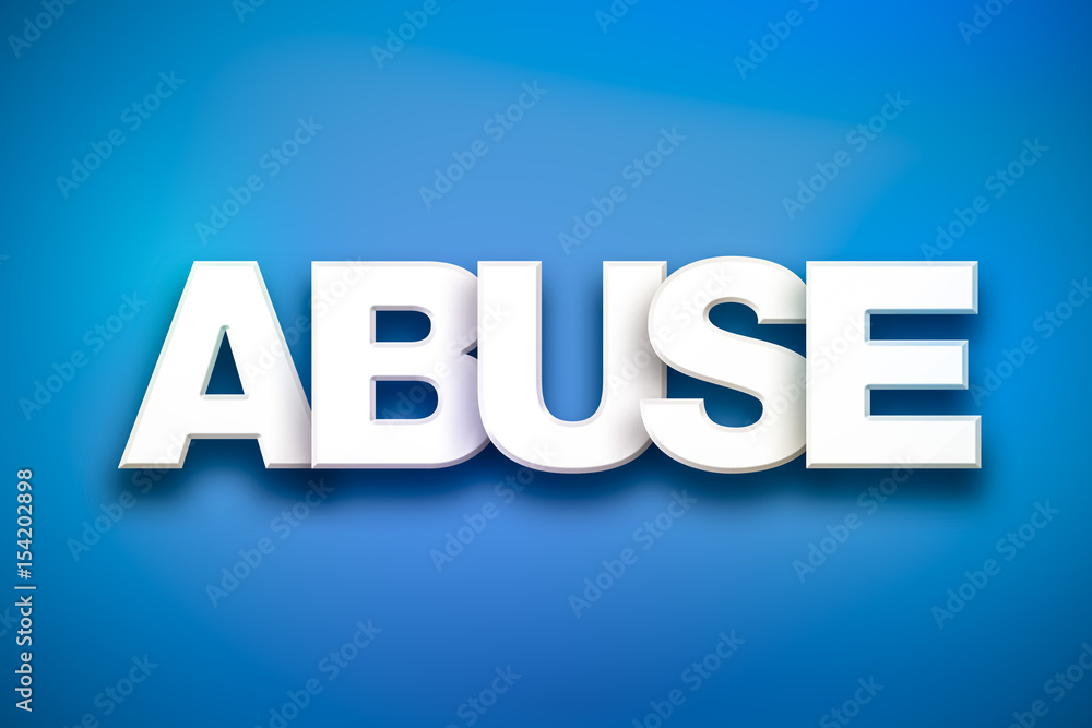 Abuse Theme Word Art on Colorful Background