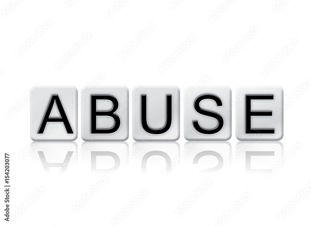 Abuse Concept Tiled Word Isolated on White Abuse Concept Tiled Word Isolated on White