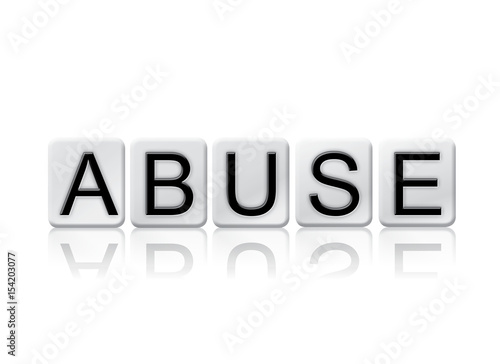 Abuse Concept Tiled Word Isolated on White