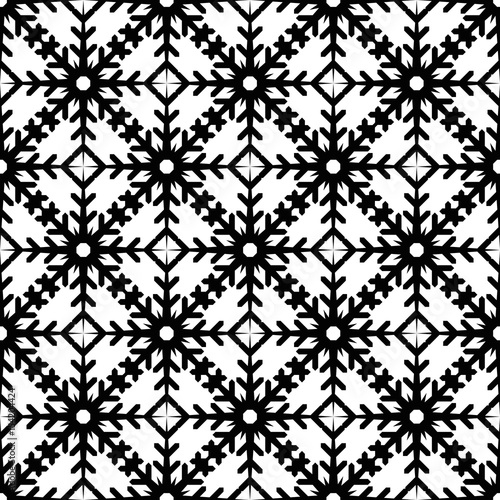 Raster illustration. Stylish seamless snowflake pattern. Winter decorative background pattern with snowflakes. Template for design textile, backgrounds, wrappers, package for decoration, design