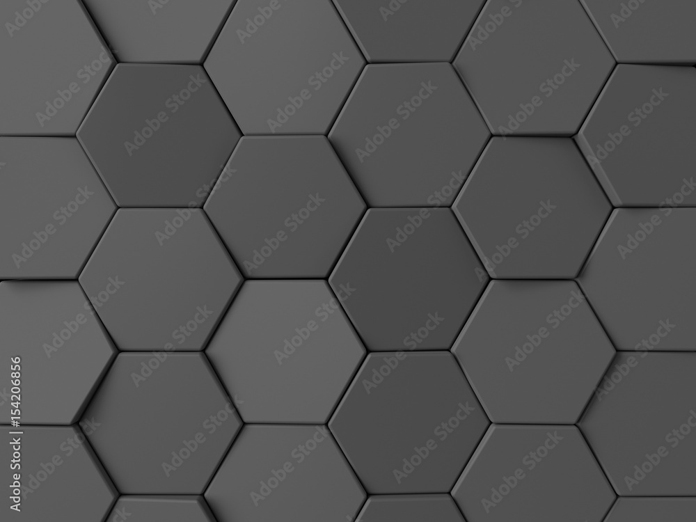 Hexagonal abstract background. Dark gray 3d rendering Hexagonal abstract background. Dark gray 3d rendering