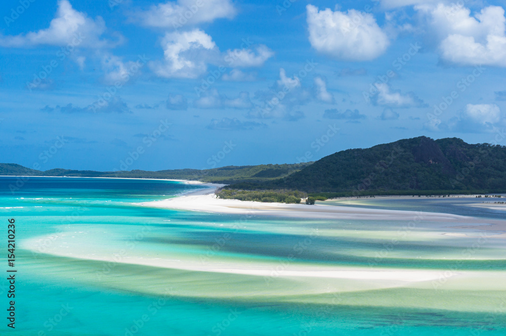 Aerial view of Hill Inlet estuary and Whitehaven beach