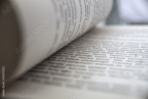 close up words and book pages