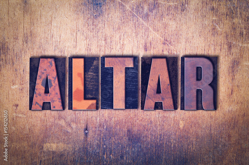 фотографія Altar Theme Letterpress Word on Wood Background