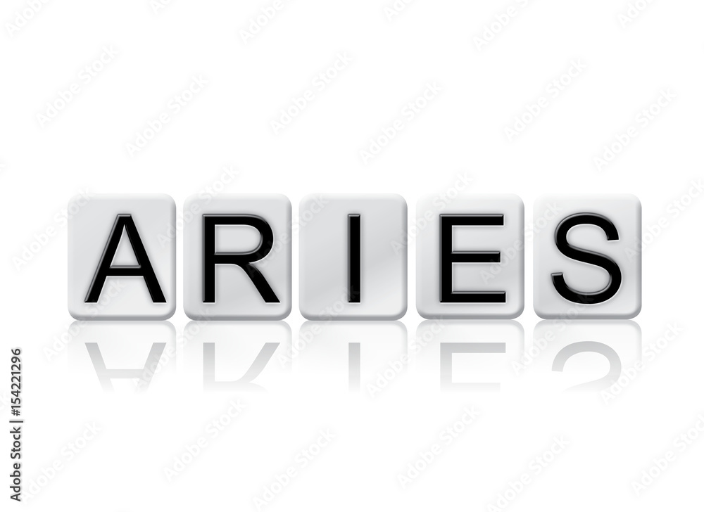 Aries Concept Tiled Word Isolated on White Aries Concept Tiled Word Isolated on White
