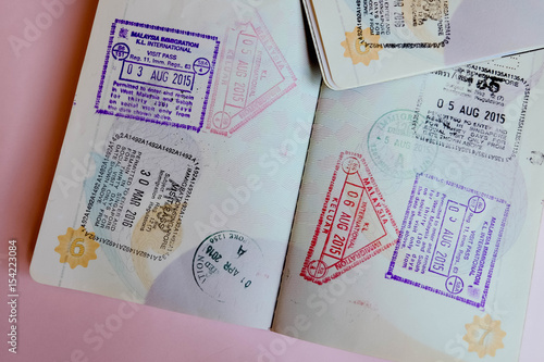 passport page with pink background