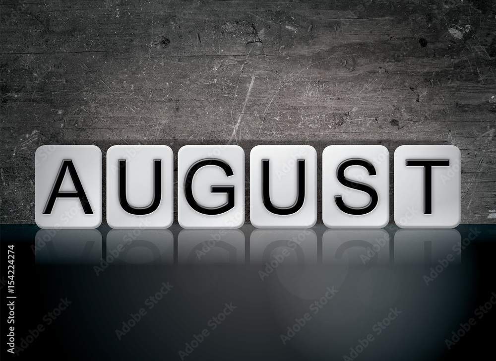 August Concept Tiled Word