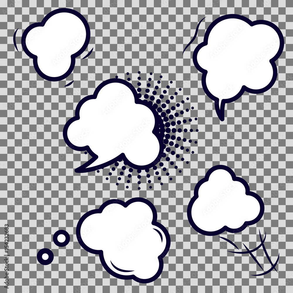 Comic speech bubble empty vector icons. Comic speech bubble empty vector icons.