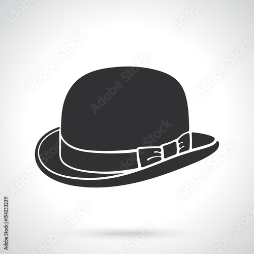 Silhouette of retro bowler hat