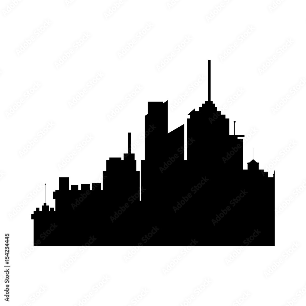 silhouette building urban skyline panorama vector illustration