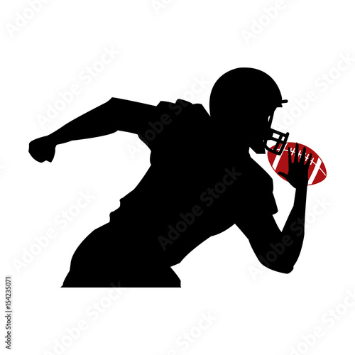 american footbal player silhouette image vector illustration