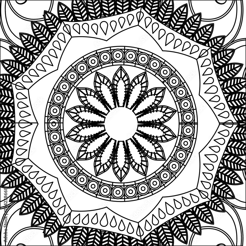 flower mandala. vintage decorative elements. oriental pattern vector illustration