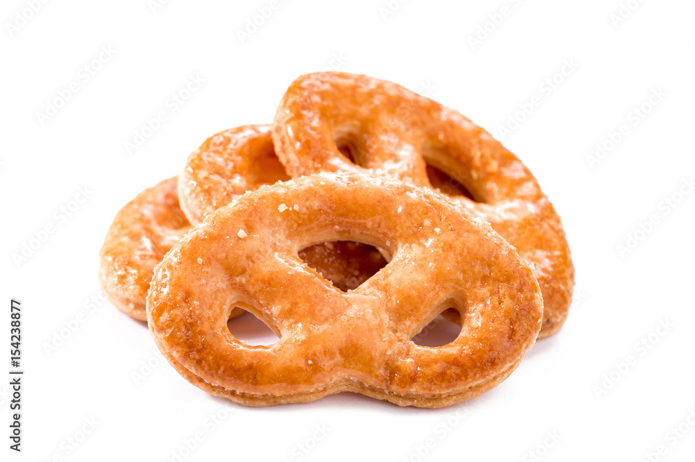 sugar puff pastry isolated on white background