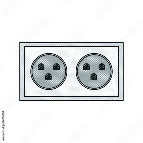 drawing energy electricity socket power vector illustration