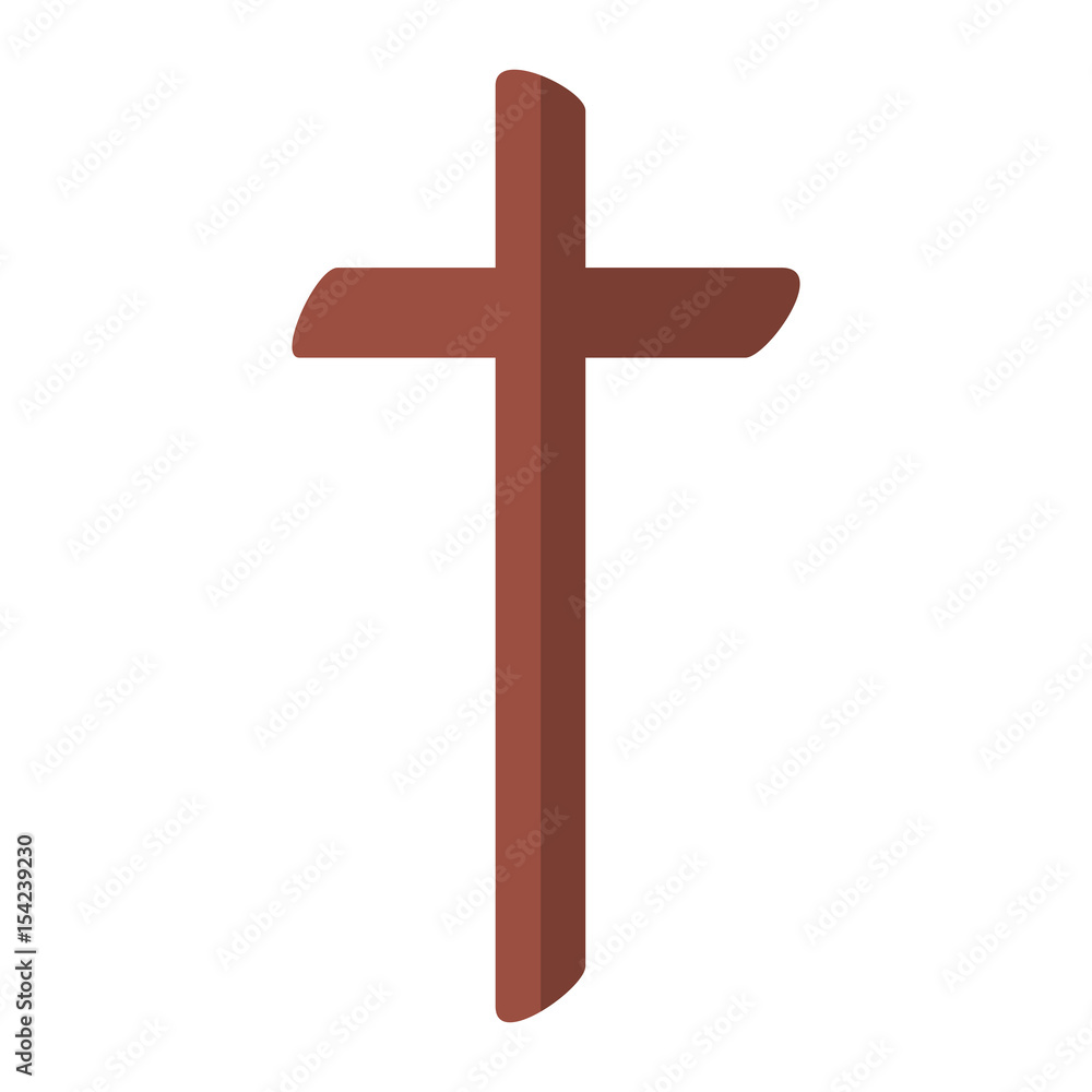 religious cross wooden icon vector illustration design