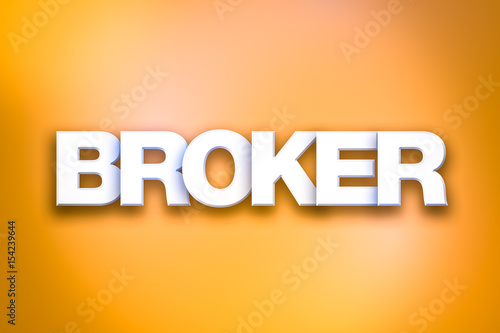 Broker Theme Word Art on Colorful Background
