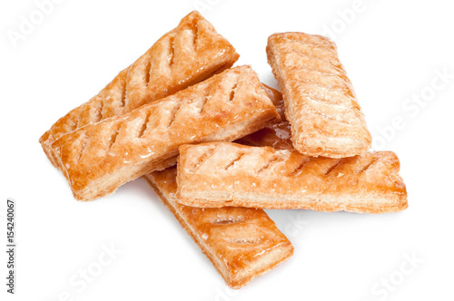 Sugar Puff pastry on a white background