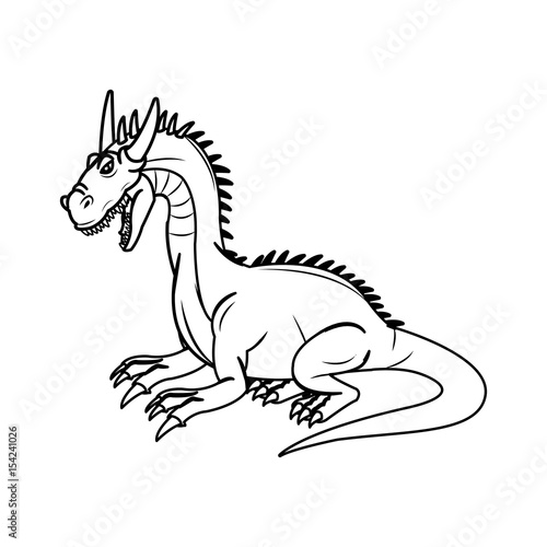 fairy tale dragon animal mystic fantasy vector illustration