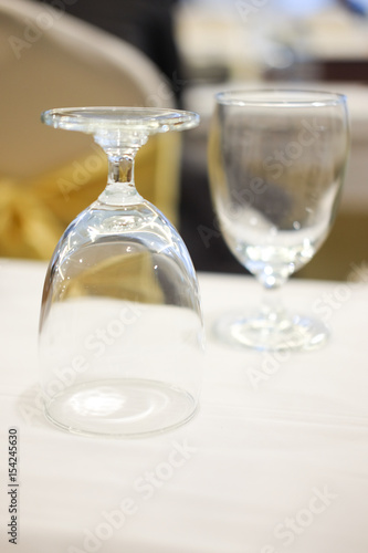 Glass of water on a table in the meeting room