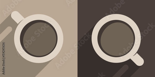 Coffee Cups. Vector Illustration Of Two Italian Espresso Coffee Cups.