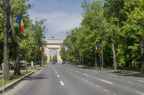 Arch of Triumph, Arcul de Triumf located in the northern part of Bucharest, Romania, on the Kiseleff Road photo