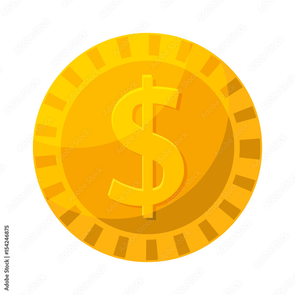 Gold coin vector illustration in cartoon style. Gold coin vector illustration in cartoon style.