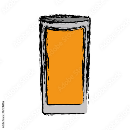 orange juice glass icon over white background. vector illustration