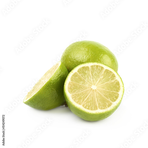Sliced lime fruit isolated