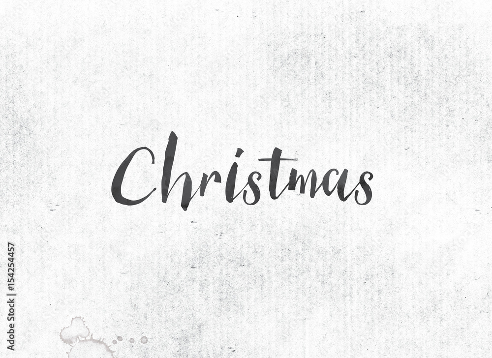 Christmas Concept Painted Ink Word and Theme Christmas Concept Painted Ink Word and Theme