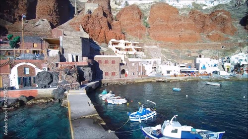 Port of Oia on the Island of Santorini, Cyclades, Greece