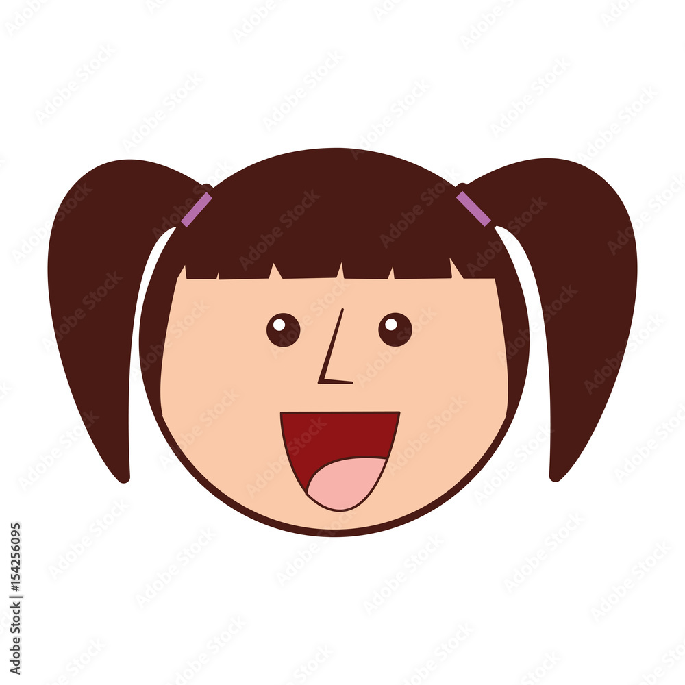 Fototapeta premium young girl head avatar character vector illustration design