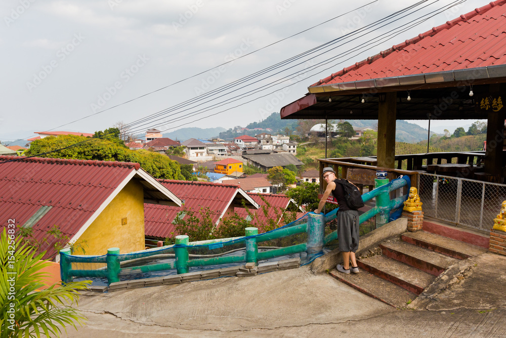 Tourist visiting Mae Salong village