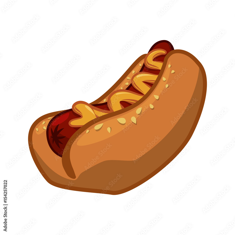 Hot dog fast food icon vector illustration graphic design Hot dog fast food icon vector illustration graphic design