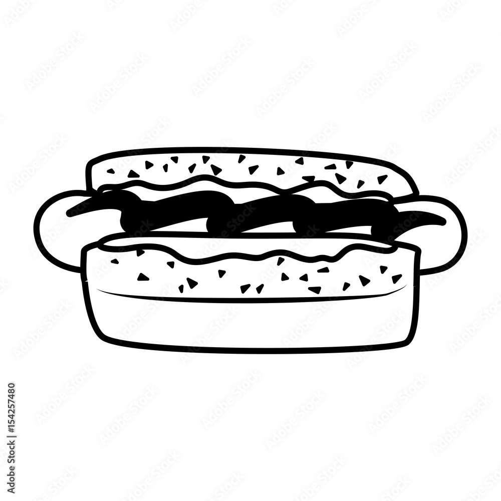 Hot dog fast food icon vector illustration graphic design Hot dog fast food icon vector illustration graphic design