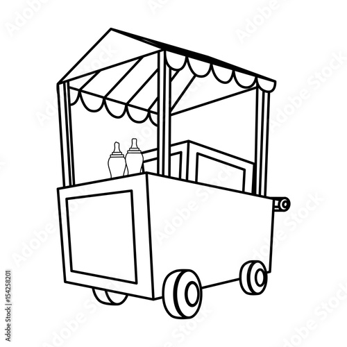 Hot dog cart icon vector illustration graphic design