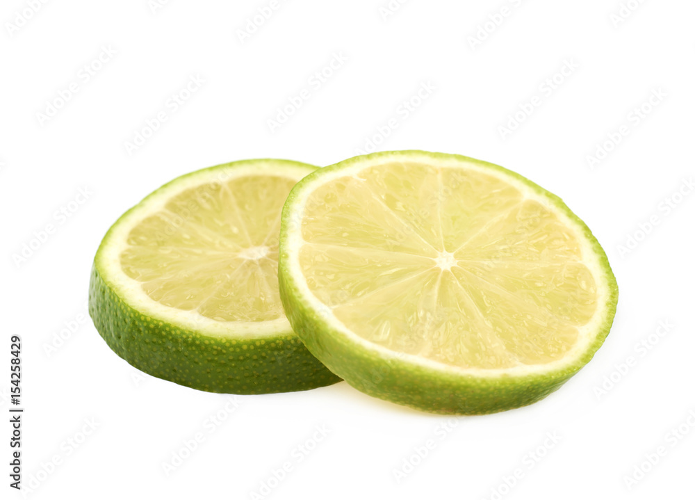 Couple slices of lime isolated Couple slices of lime isolated
