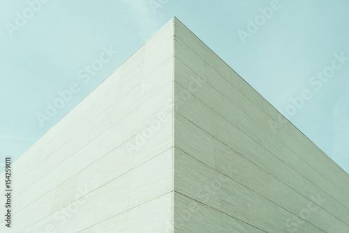 Abstract architecture. Close up of a modernist facade building. 