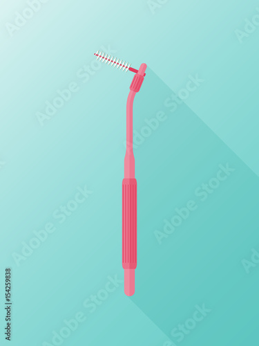 Red Toothbrush. Vector Illustration of a Red Toothbrush