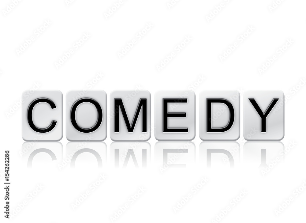 Comedy Concept Tiled Word Isolated on White Comedy Concept Tiled Word Isolated on White