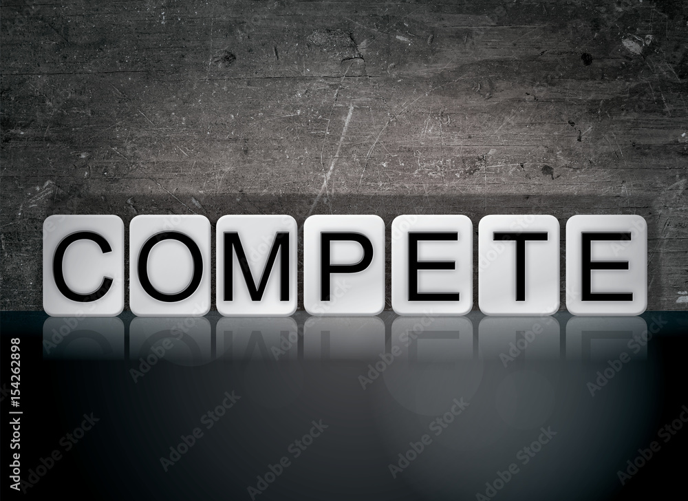 Compete Concept Tiled Word